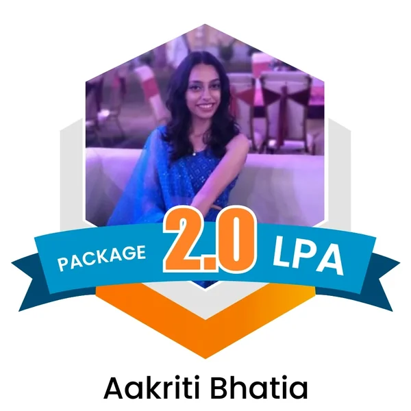 Aakriti Bhatia placed at 2.0 LPA